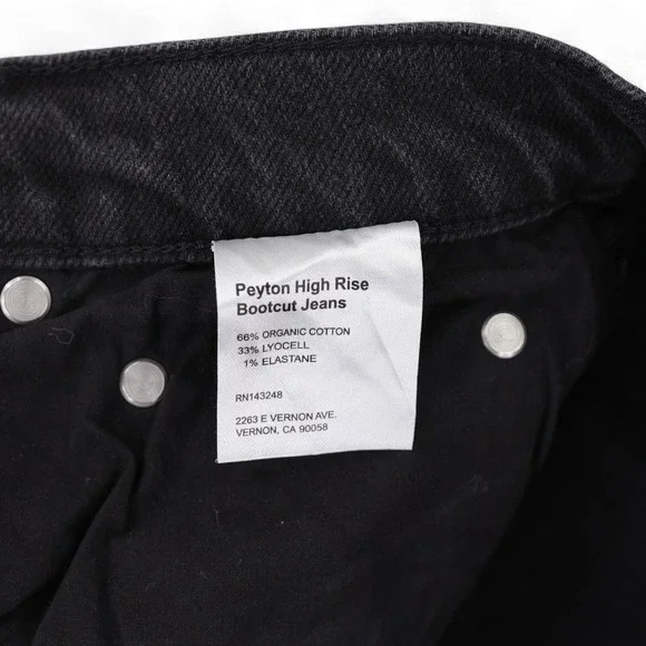 Reformation Peyton High Rise Bootcut Jeans Women 28 Black Straight Leg Denim NWT - Picture 8 of 15